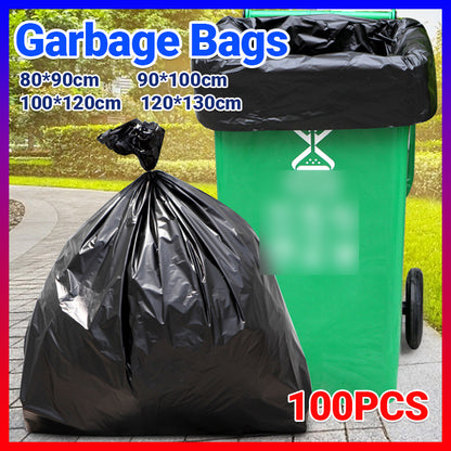 100 Pcs Heavy Duty Black Garbage Bags for Hotel Property