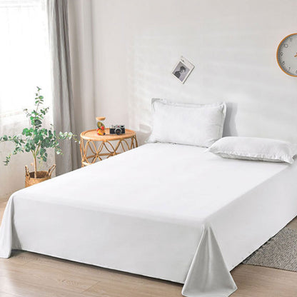 White Cotton Bed Sheet Hotel Quality Satin Weave