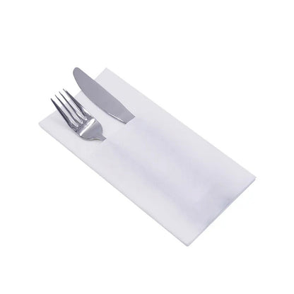 50/100PCS Disposable White Napkin Set Knife Fork Holder for Party Banquet Table