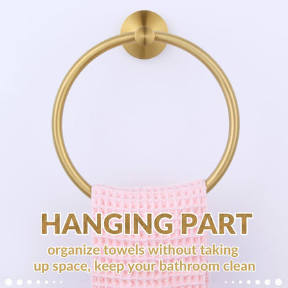 Bathroom Towel Rack Wall Mounted Towel Ring Black Toilet Paper Holder Shelf AU