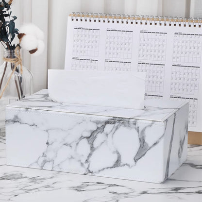 High-End PU Leather Tissue Box Holder for Hotel Home Office Decor Elegant Design