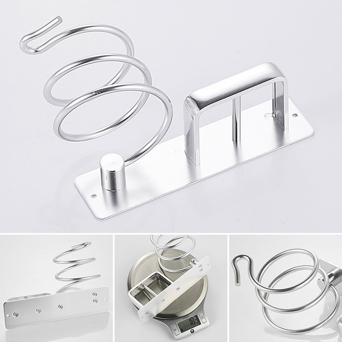 Wall Mounted Hair Dryer Holder Bathroom Storage Rack Curling Iron Organizer AU
