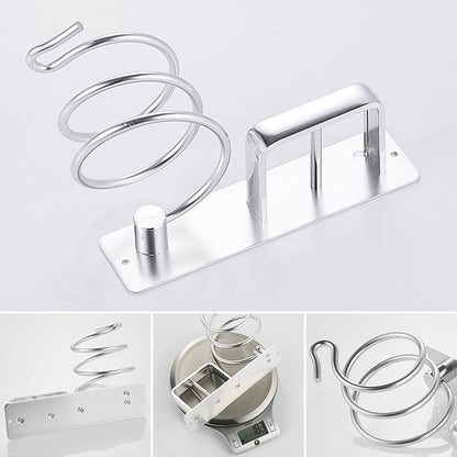 Wall Mounted Hair Dryer Holder Bathroom Storage Rack Curling Iron Organizer AU