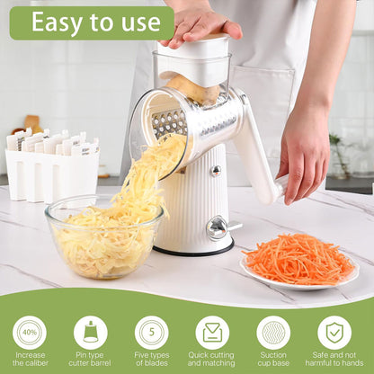 Multifunctional Vegetable Cutter Drum Slicer Kitchen Hand Cranked Grater Tool