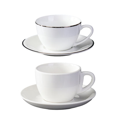 6 Piece Ceramic Coffee Cup and Saucer Set Apricot Tea