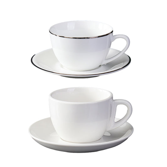 6 Piece Ceramic Coffee Cup and Saucer Set Apricot Tea