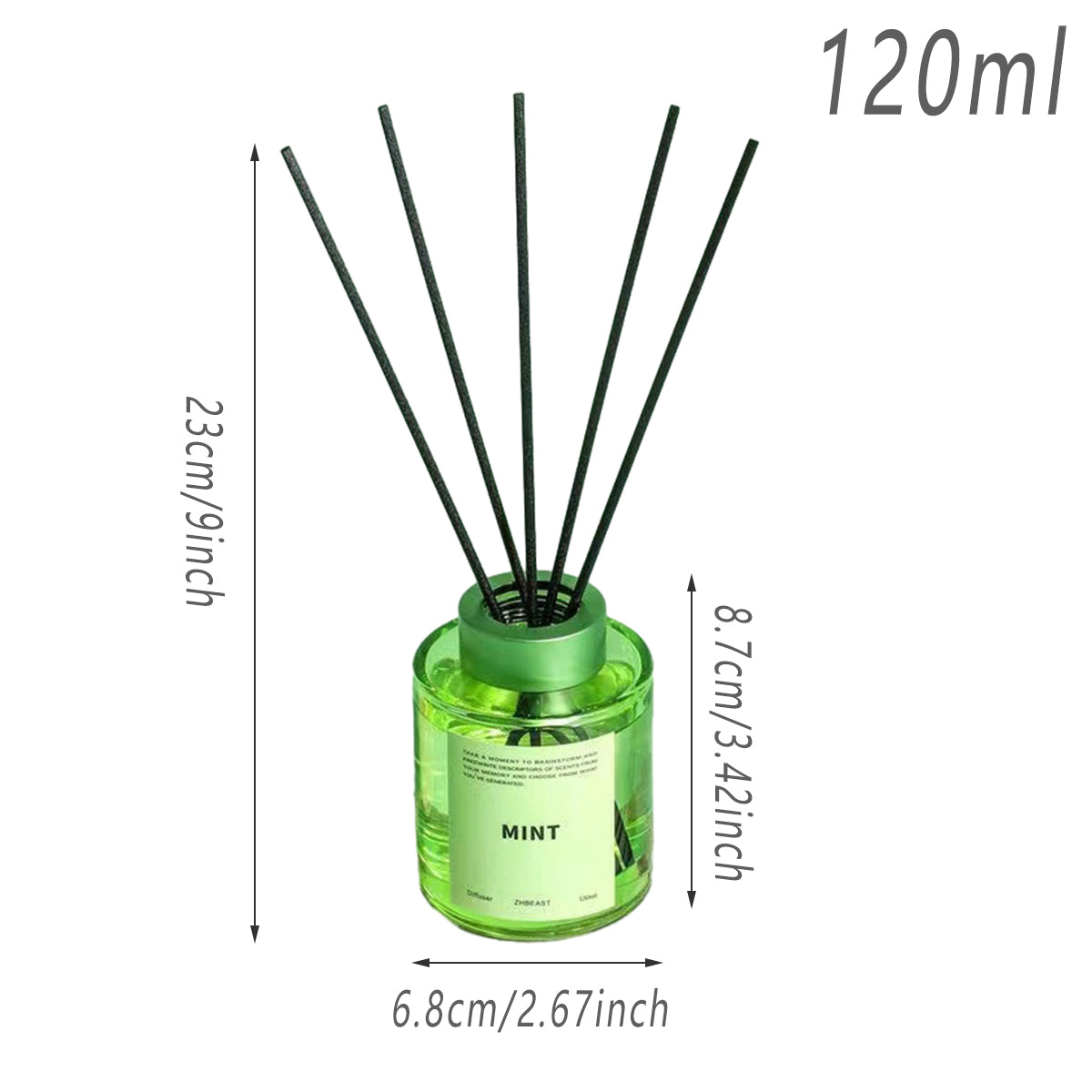 5 Pcs 120ml Scented Reed Diffuser Set Flame-Free Rattan