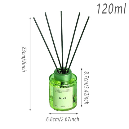 5 Pcs 120ml Scented Reed Diffuser Set Flame-Free Rattan