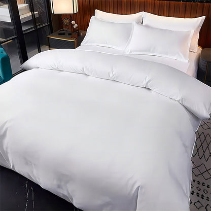 Hotel Quality White Duvet Cover Soft Fabric Bedding Set