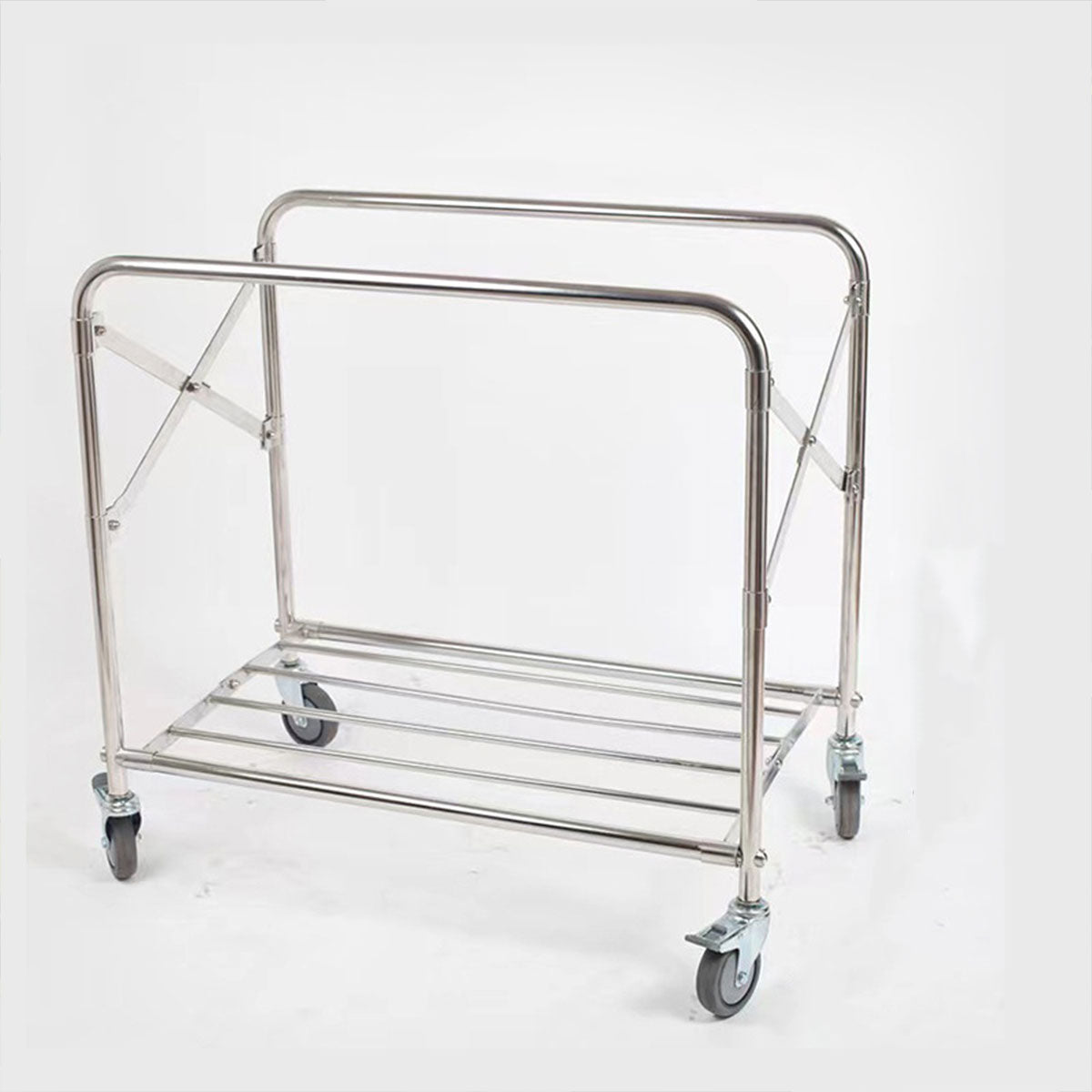 Folding Linen Trolley with Silent Wheels, Dry Wet Sorting