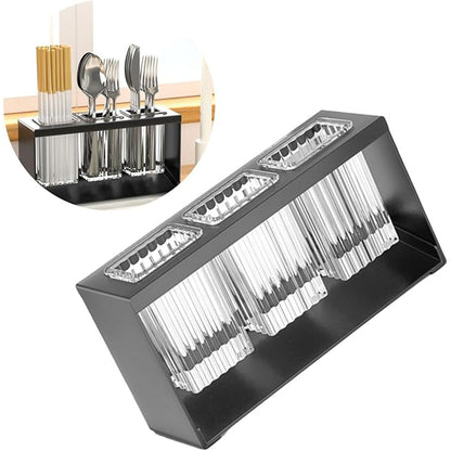 3Holes Multifunctional Kitchen Storage Rack Built-in StorageBox Chopstick Holder