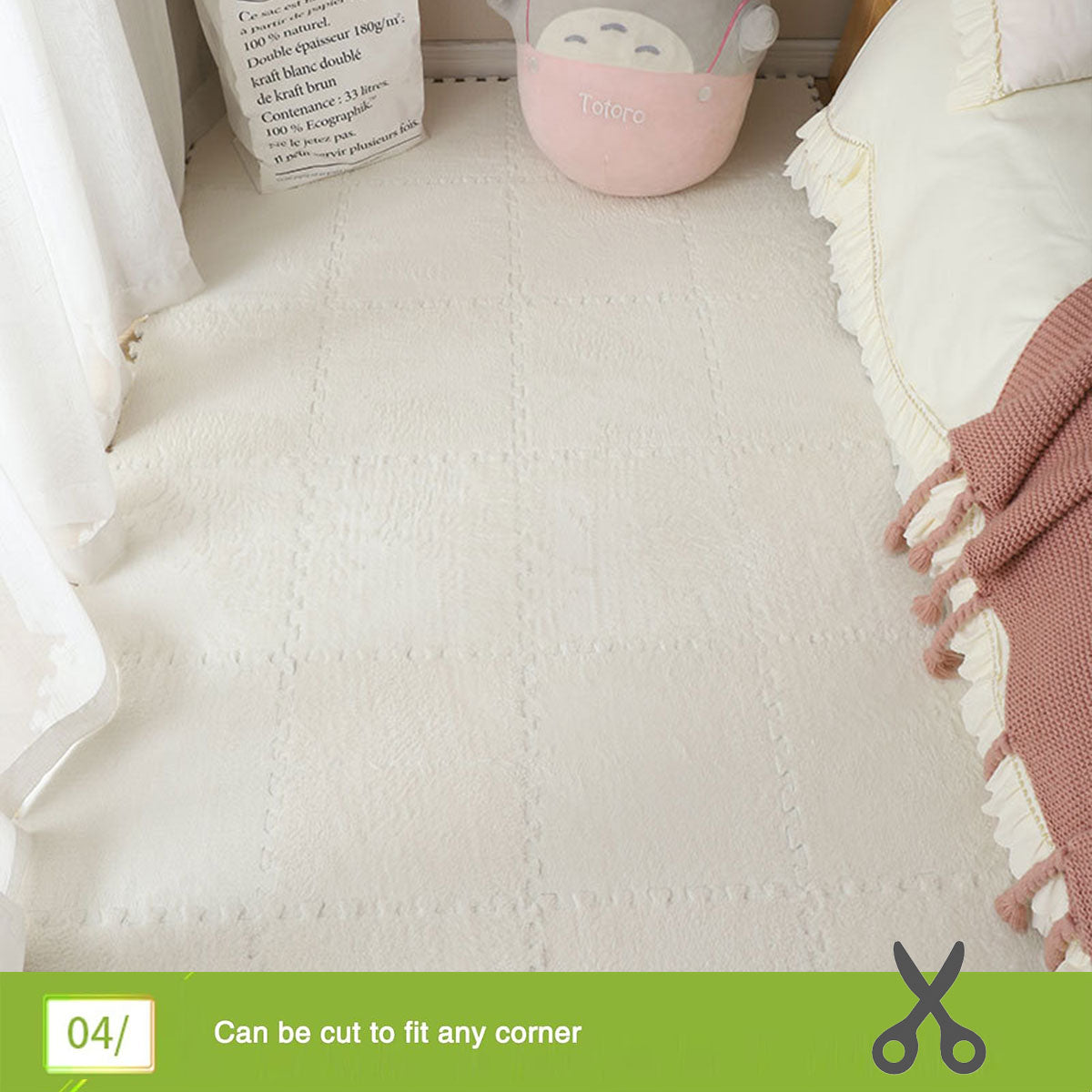Square Carpet Set 12PCS Interlocking Foam Mats Soft Floor Pad