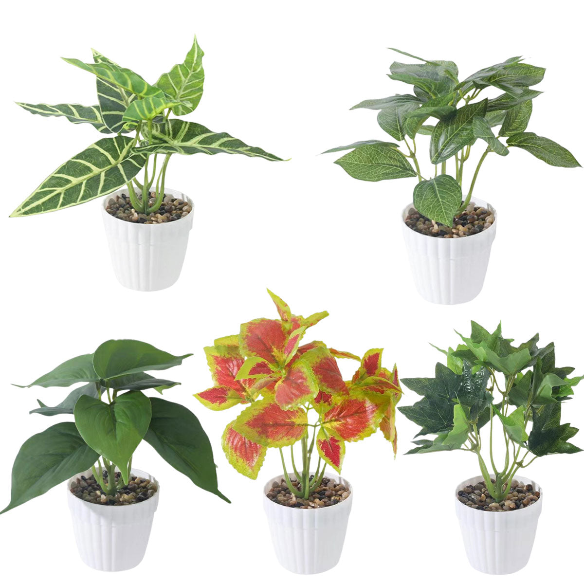 Artificial Small Potted Plant Decoration Faux Bonsai Greenery Indoor Home Decor