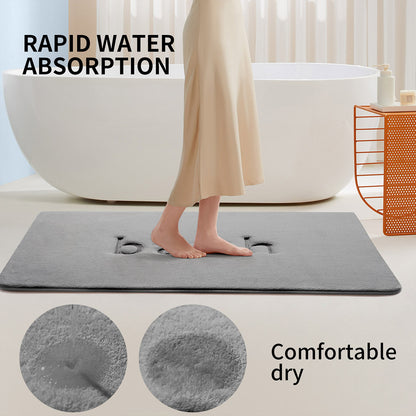 Coral Velvet Bathroom Floor Mat Water Absorbent Anti Slip