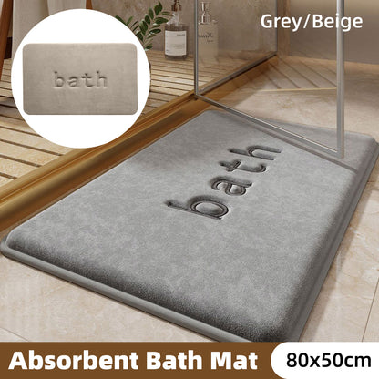 Coral Velvet Bathroom Floor Mat Water Absorbent Anti Slip