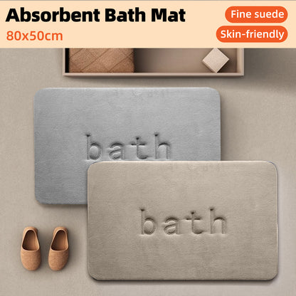 Coral Velvet Bathroom Floor Mat Water Absorbent Anti Slip