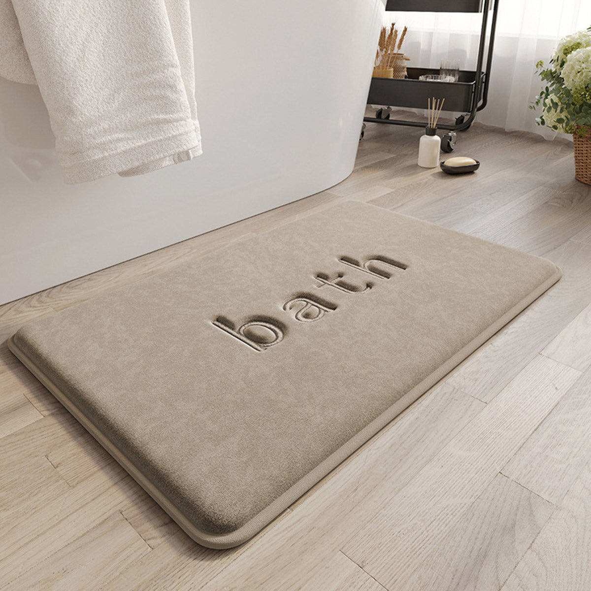 Coral Velvet Bathroom Floor Mat Water Absorbent Anti Slip