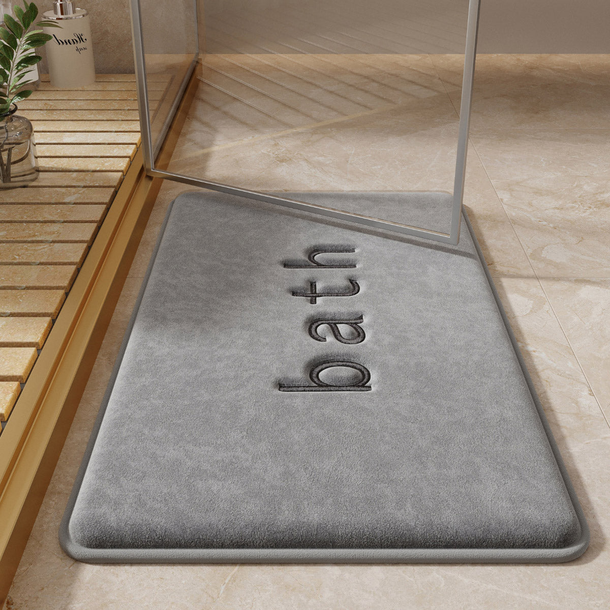 Coral Velvet Bathroom Floor Mat Water Absorbent Anti Slip