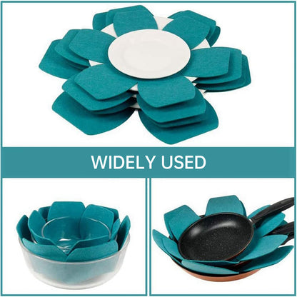 12pcs Thickened Felt Placemats Pan Mats Heat Insulation Flower Shaped Coasters