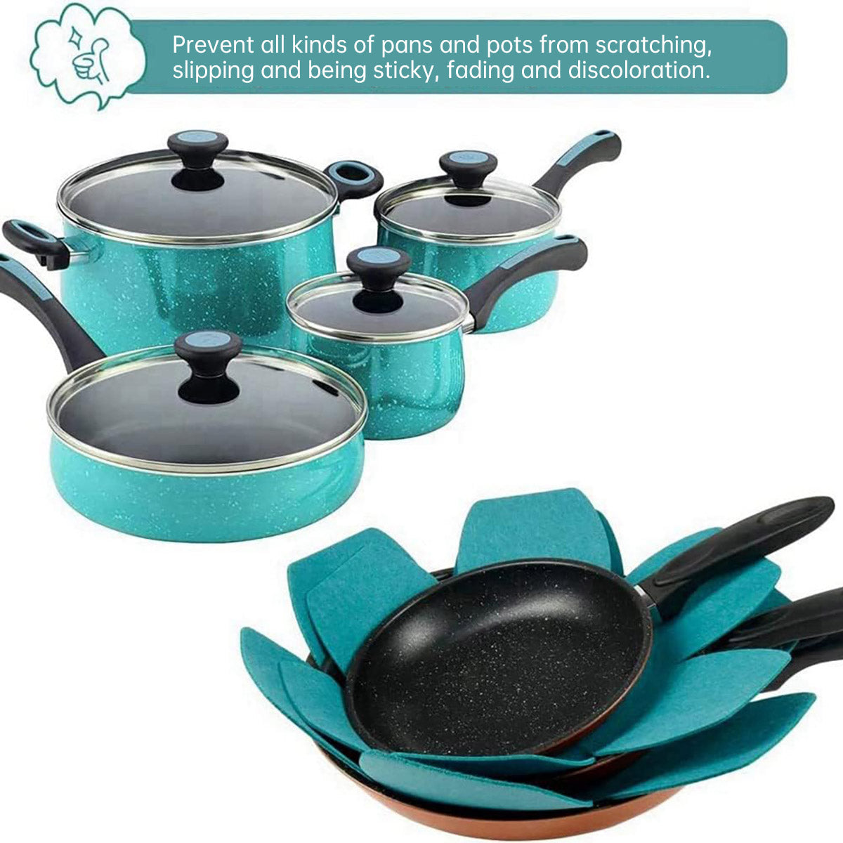 12pcs Thickened Felt Placemats Pan Mats Heat Insulation Flower Shaped Coasters
