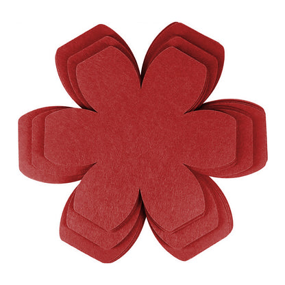 12pcs Thickened Felt Placemats Pan Mats Heat Insulation Flower Shaped Coasters