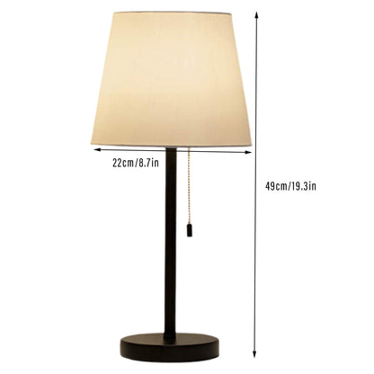 Bedside Table Lamp Modern Design with Pull Chain for Reading