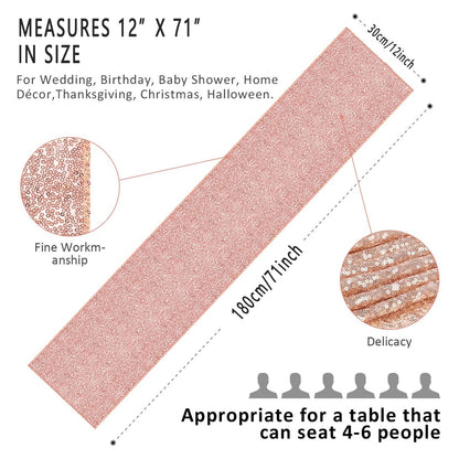 Sequin Table Runner 30x180cm for Wedding Party Decor