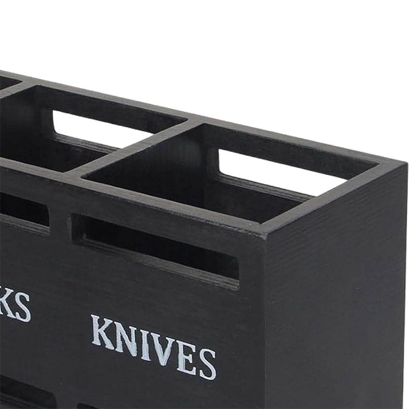 Wooden Knife Fork Storage Box Chopsticks Spoon Organizer Rectangular Kitchen