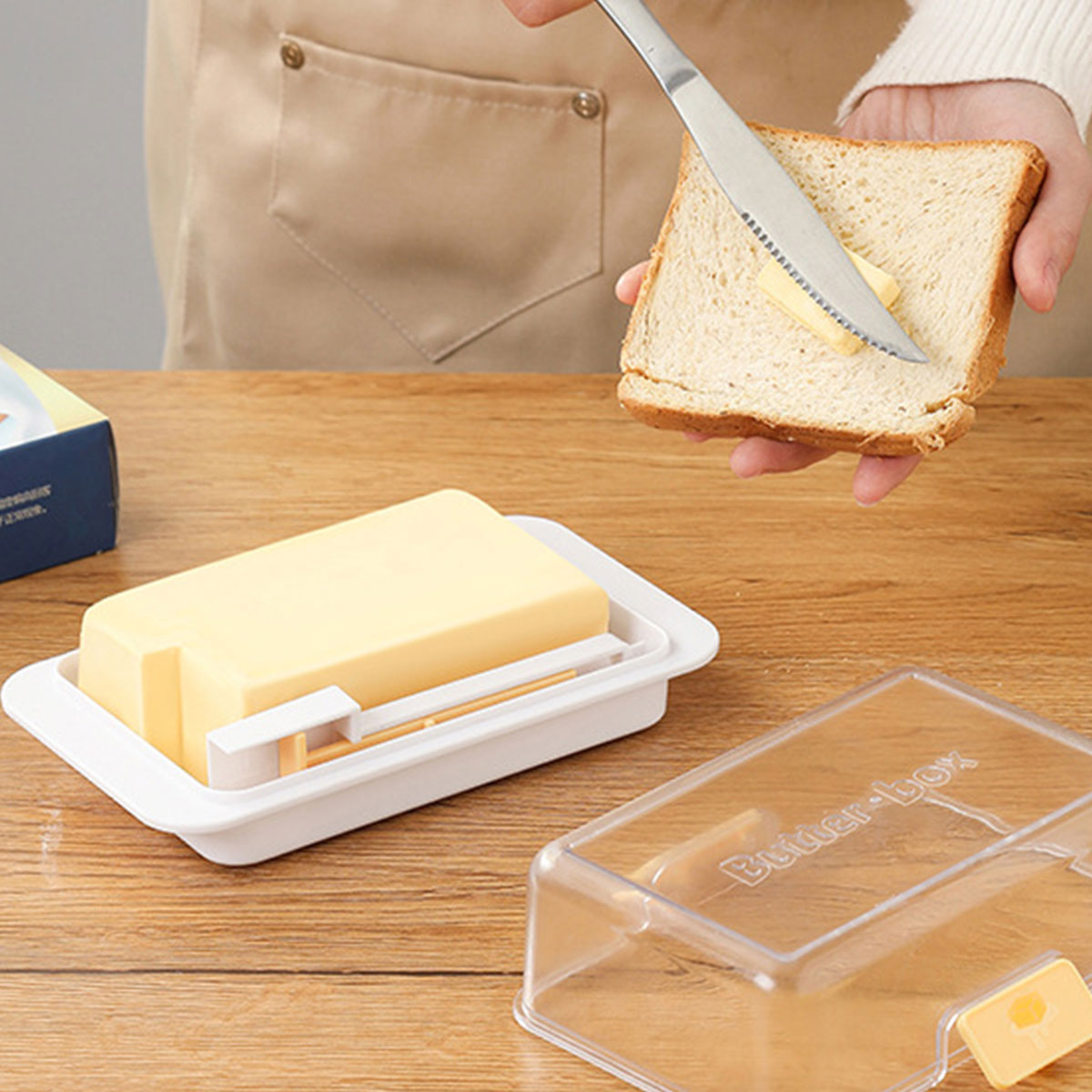 Butter Storage Dish with 10g Grid and Spoon – Product View 9