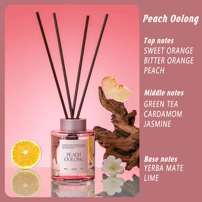 5 Pcs 120ml Scented Reed Diffuser Set Flame-Free Rattan