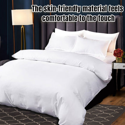 Hotel Quality White Duvet Cover Soft Fabric Bedding Set