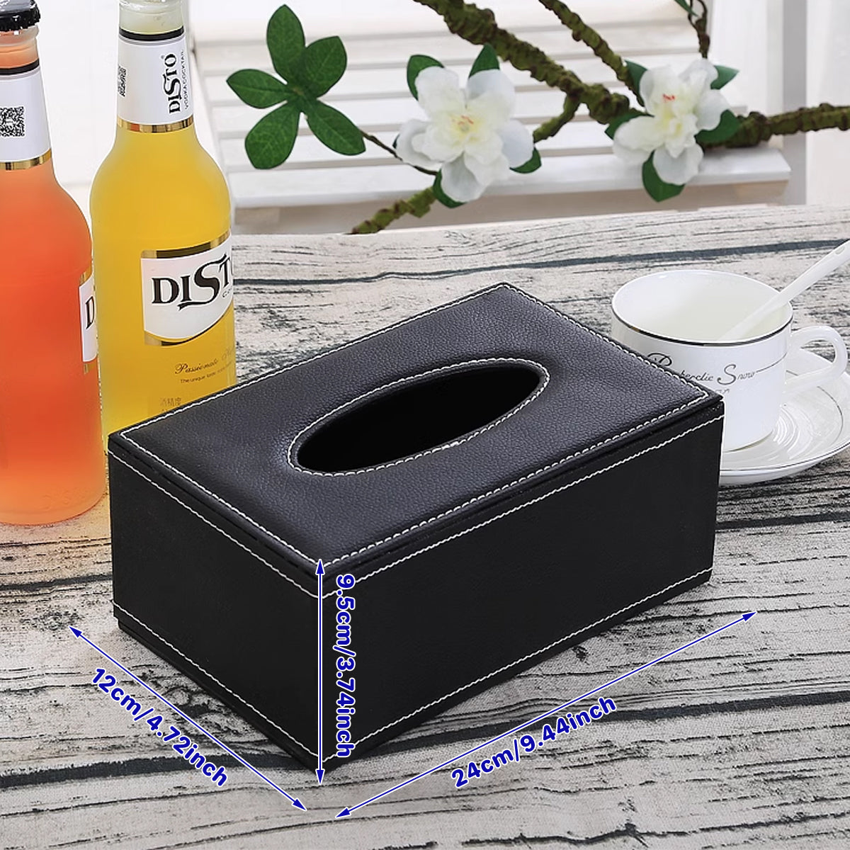High-End PU Leather Tissue Box Holder for Hotel Home Office Decor Elegant Design