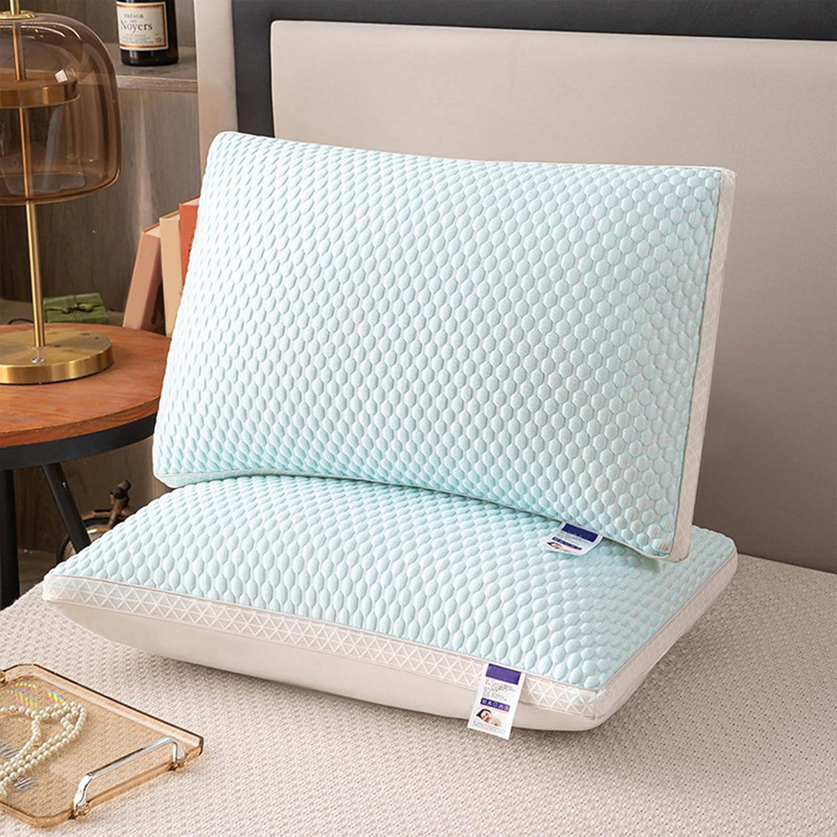 2pcs Summer Cool Breathable Neck Pillow Comfortable Travel Cushion for Sleeping