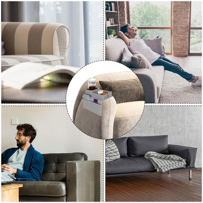 Sofa Armrest Tray Silicone Couch Side Organizer Cup Holder