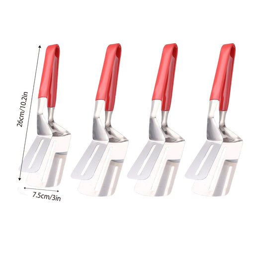 4pcs Stainless Steel Steak Tongs Frying Spatula Kitchen Tool Set