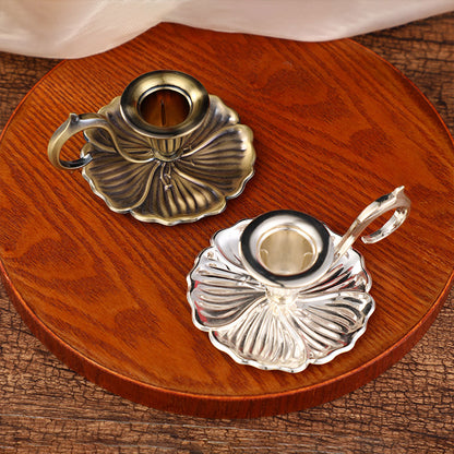 Retro Handheld Candlestick Holder European Style Metal Candle Stand