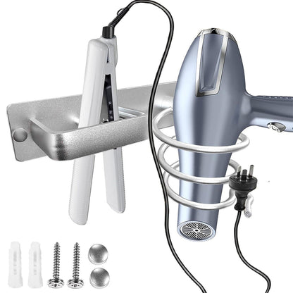Wall Mounted Hair Dryer Holder Bathroom Storage Rack Curling Iron Organizer AU