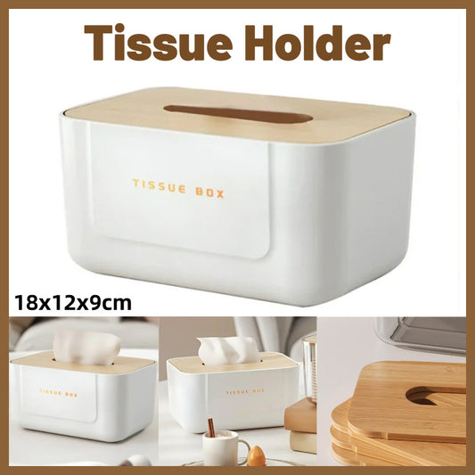 Wooden Lid Paper Towel Box Tissue Holder Napkin Organiser for Home Kitchen AU