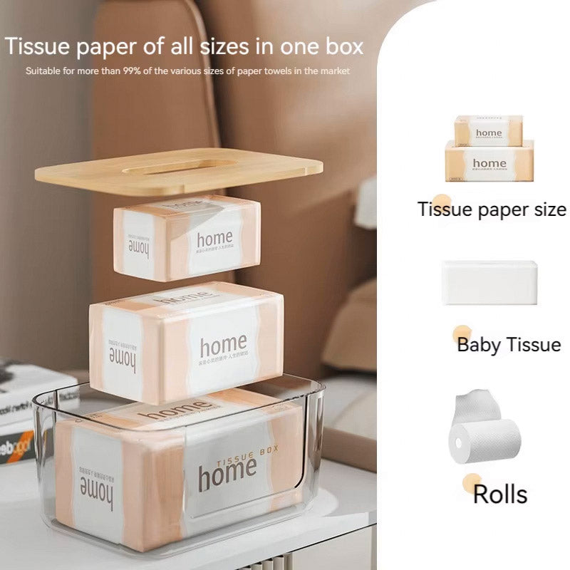 Wooden Lid Paper Towel Box Tissue Holder Napkin Organiser for Home Kitchen AU