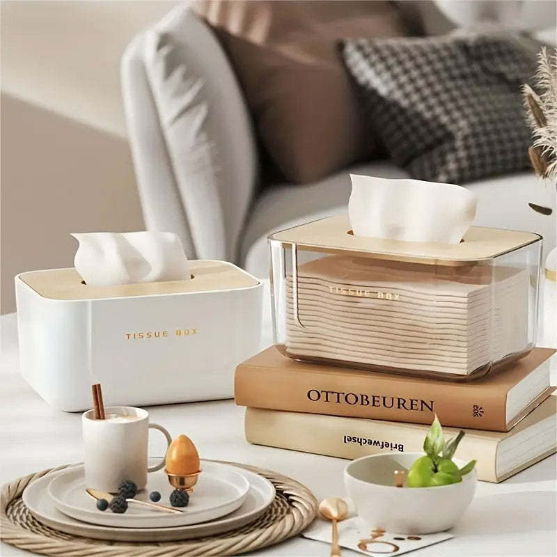 Wooden Lid Paper Towel Box Tissue Holder Napkin Organiser for Home Kitchen AU