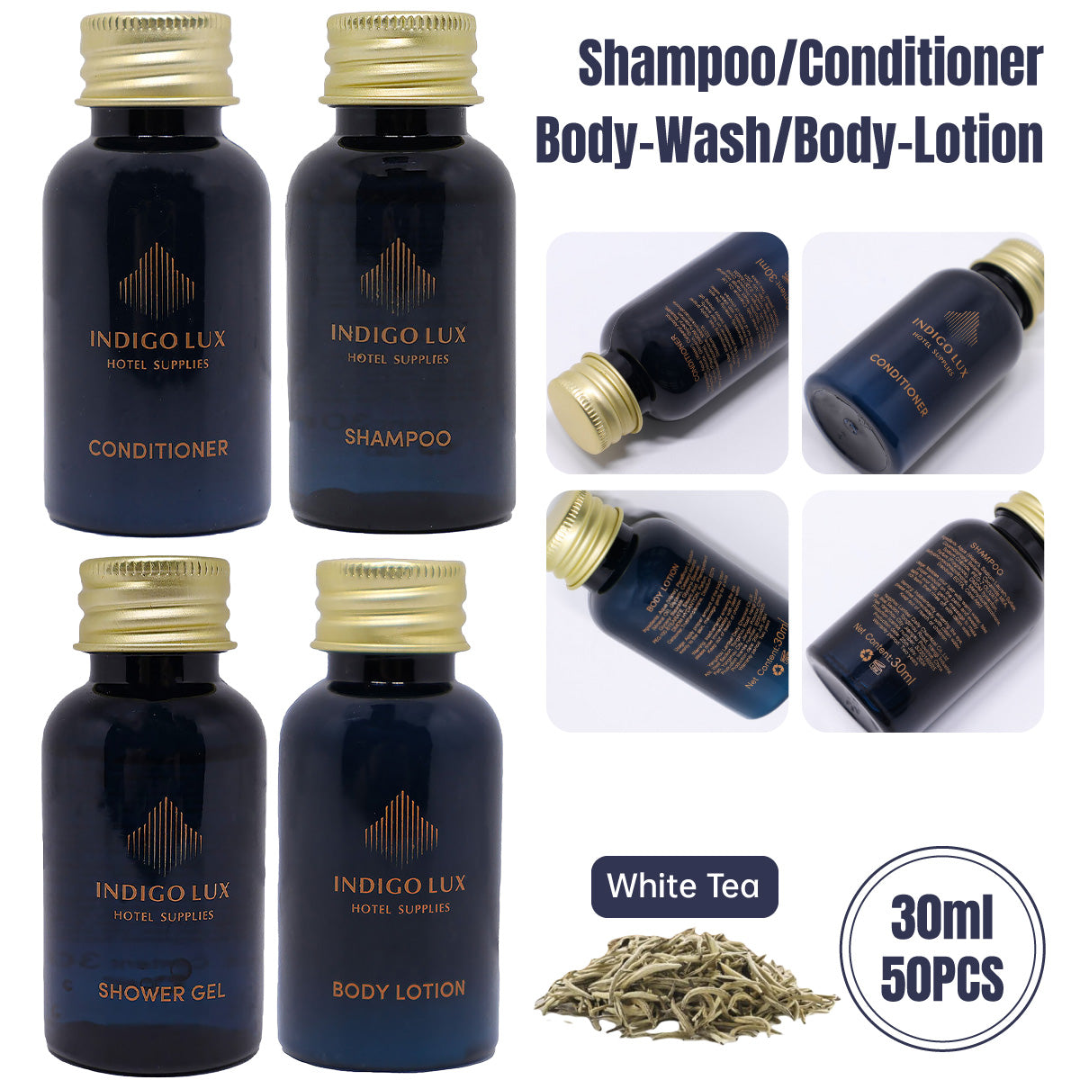 50pcs 30ml Hotel Toiletries Set Shampoo and Conditioner for Guesthouse Travel