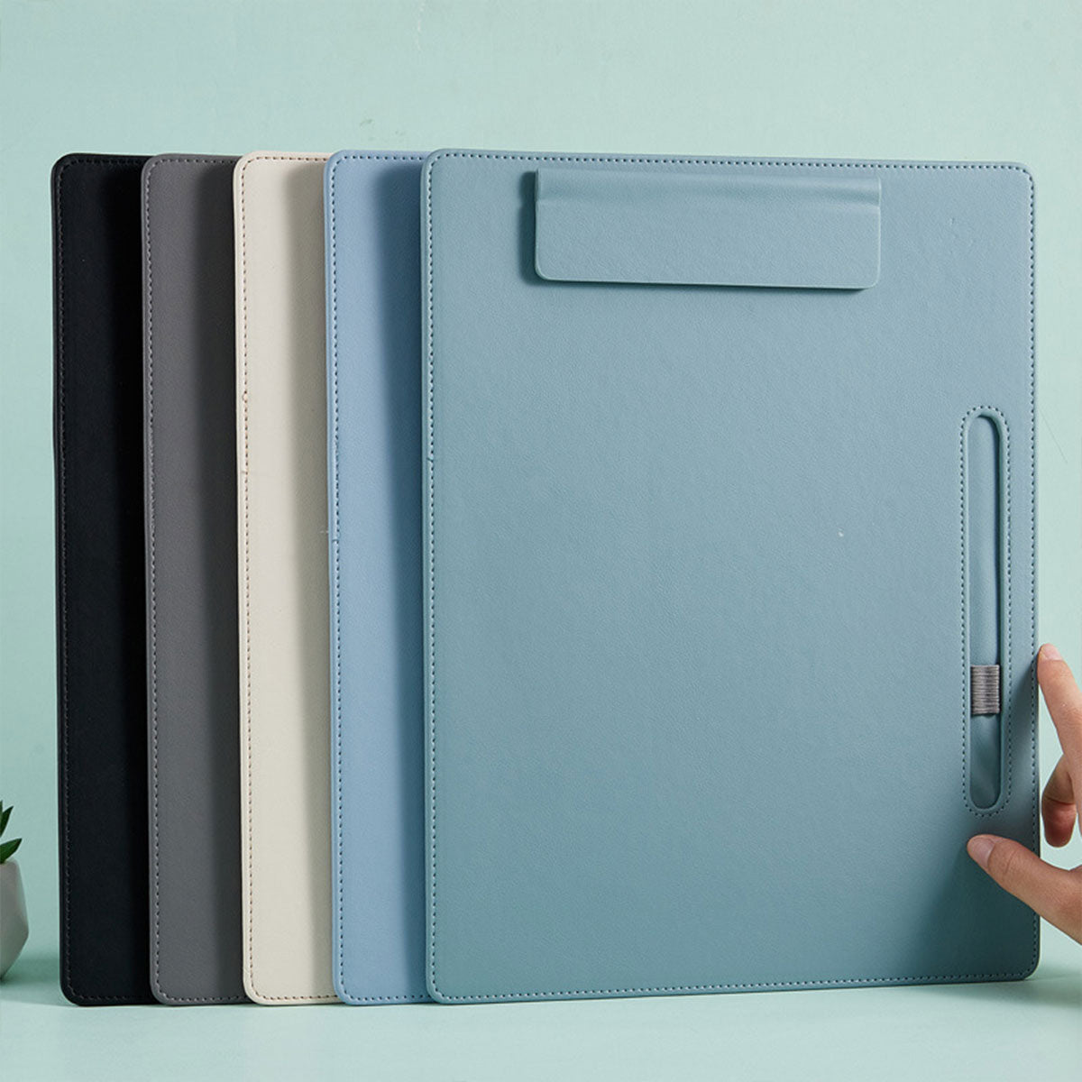 2 Pcs Leather Clipboard Conference File Holder for Hotel Menu