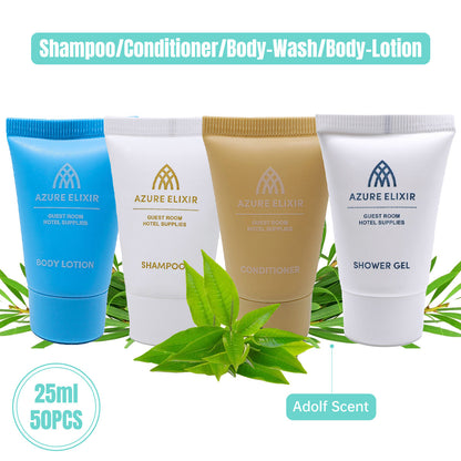 50pcs Hotel Toiletry Bottles 25ml for Shampoo and Conditioner