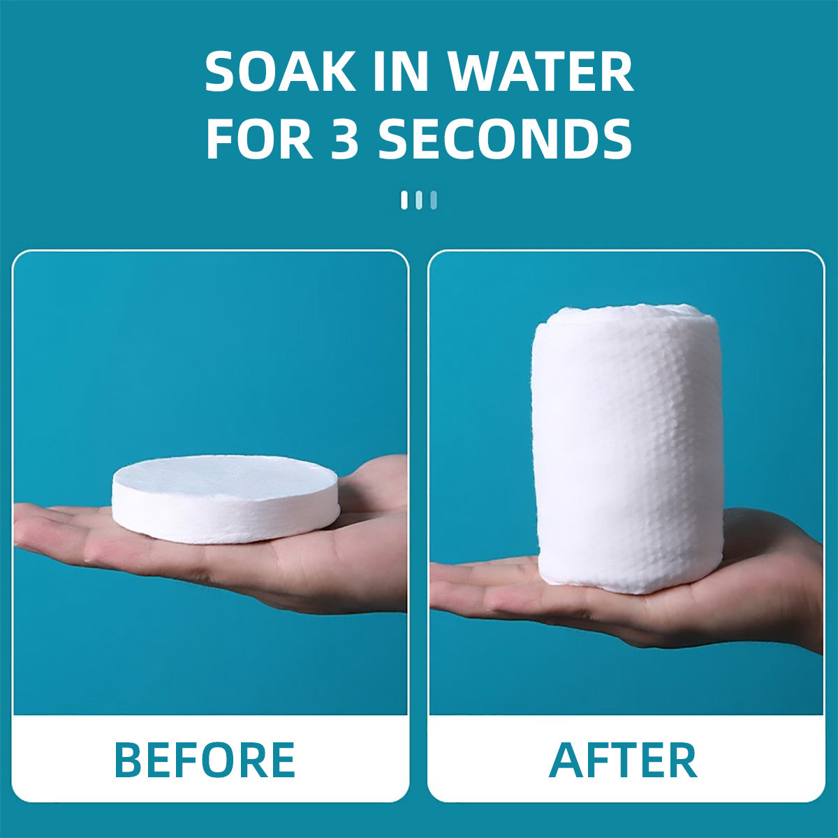 10 Pcs Compressed Disposable Bath Towels in 2 – Size Guide