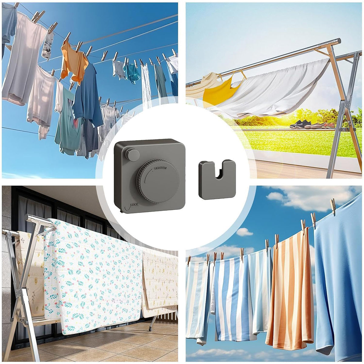 Invisible Wall Mounted Clothesline for Hotel Bathroom Sunbed Laundry Drying Rope