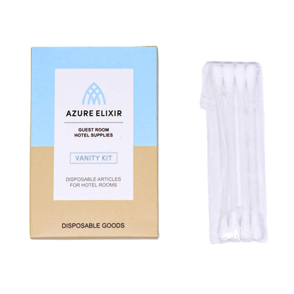 50 Pack Hotel Amenity Kits Cotton Swabs Pads Hair Bands