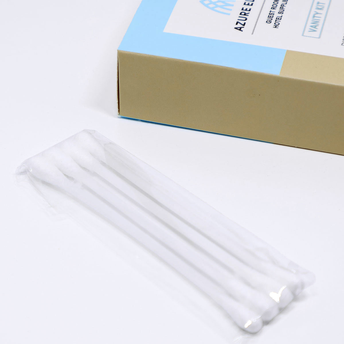 50 Pack Hotel Amenity Kits Cotton Swabs Pads Hair Bands