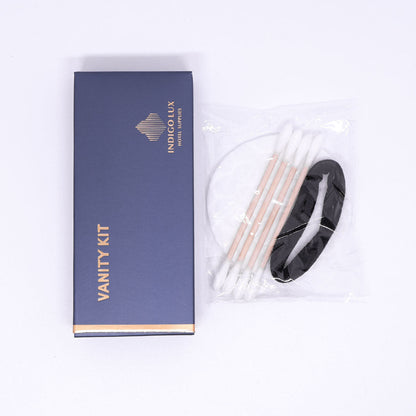 50 Pack Hotel Amenity Kits Cotton Swabs Pads Hair Bands