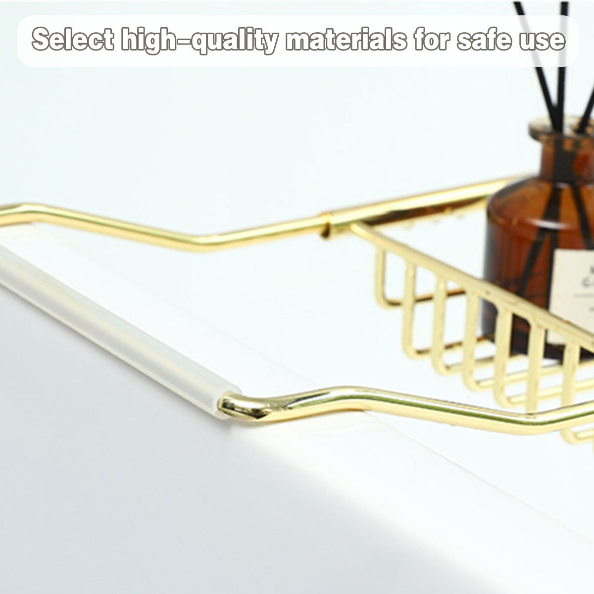 Adjustable Bathtub Tray with Telescopic Storage – Product View 5