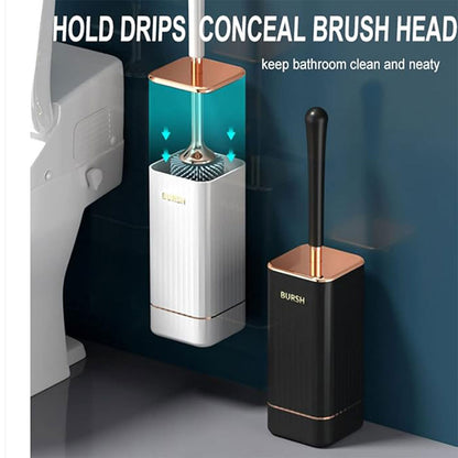 Silicone TPR Toilet Brush Cleaning Bathroom Holder Toilet Cleaner Wall-mounted
